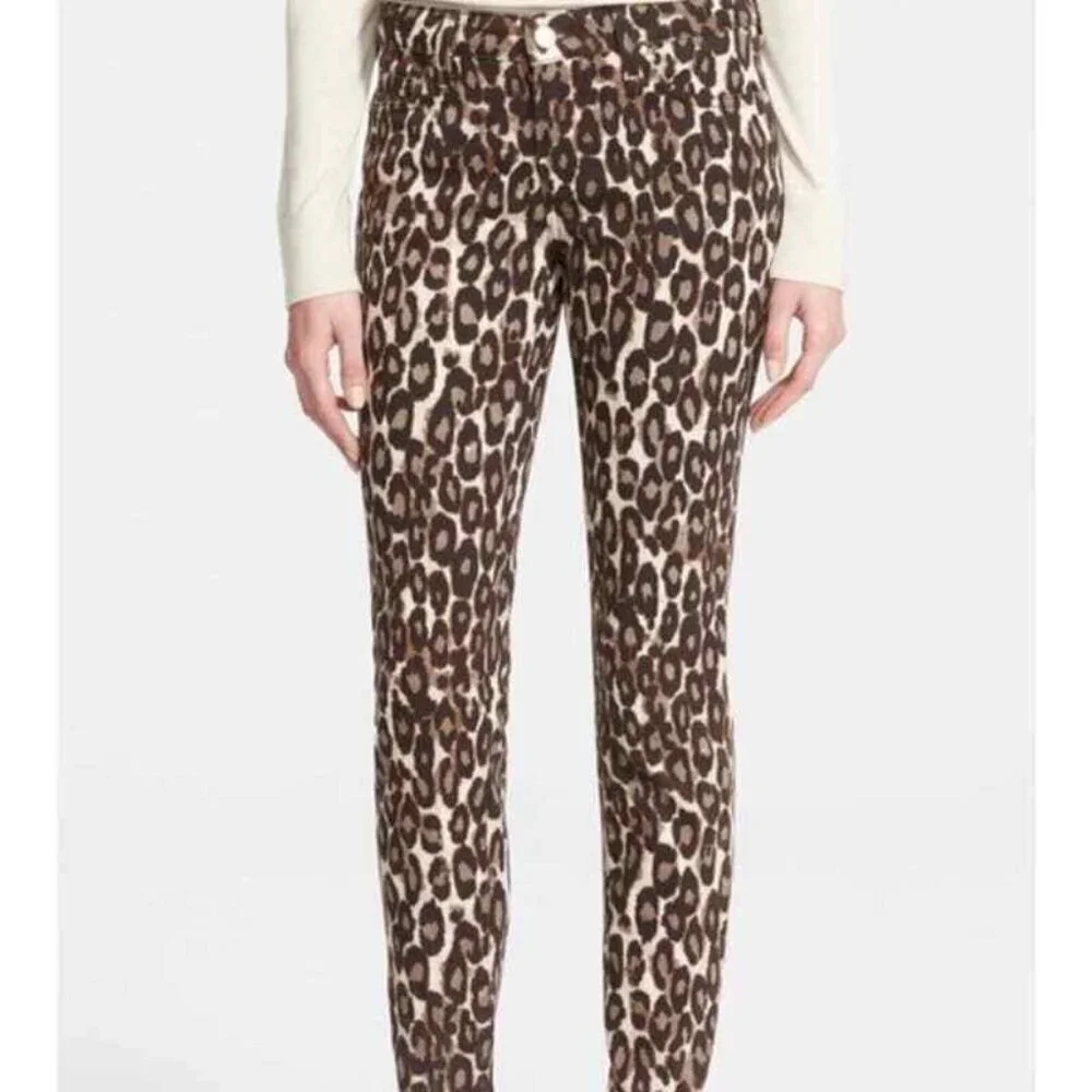 NWT Kate Spade Broome Street Leopard Print Skinny Jeans 27